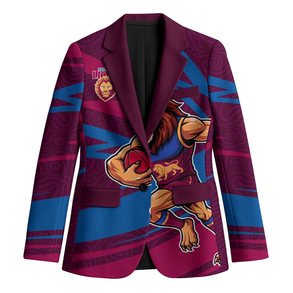Brisbane Lions Australian Football Blazer Regal Lion Mascot With Indigenous Pattern Art
