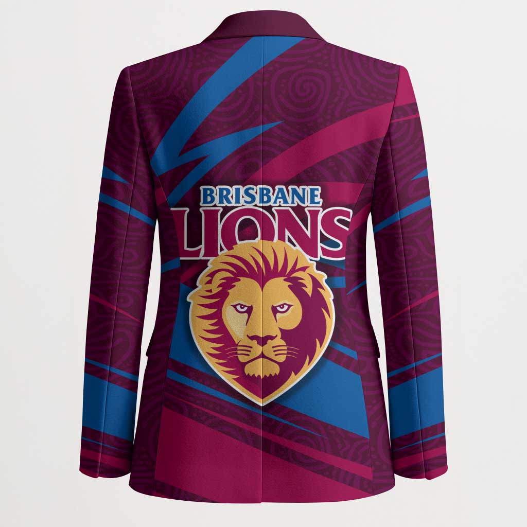 Brisbane Lions Australian Football Blazer Regal Lion Mascot With Indigenous Pattern Art