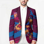 Brisbane Lions Australian Football Blazer Regal Lion Mascot With Indigenous Pattern Art