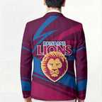 Brisbane Lions Australian Football Blazer Regal Lion Mascot With Indigenous Pattern Art