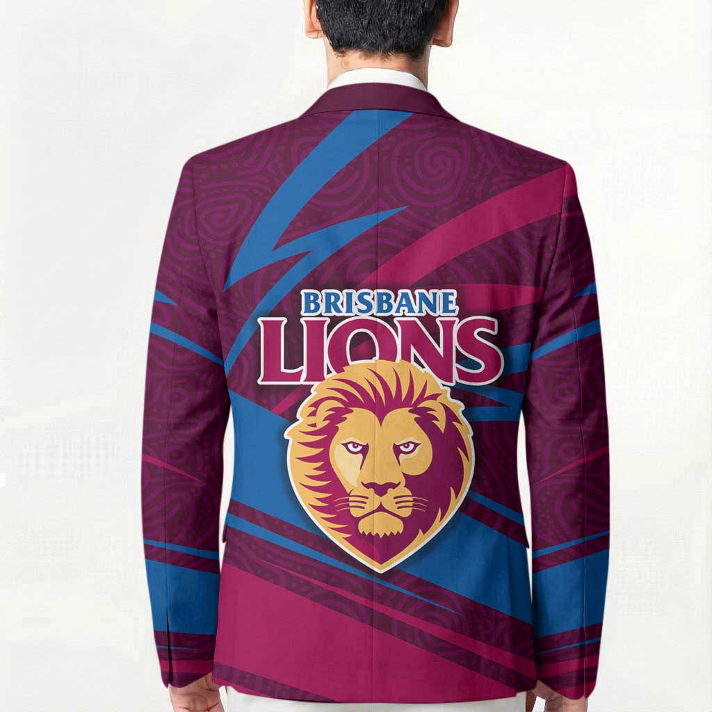Brisbane Lions Australian Football Blazer Regal Lion Mascot With Indigenous Pattern Art
