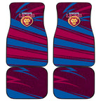 Brisbane Lions Australian Football Car Mats Regal Lion Mascot With Indigenous Pattern Art