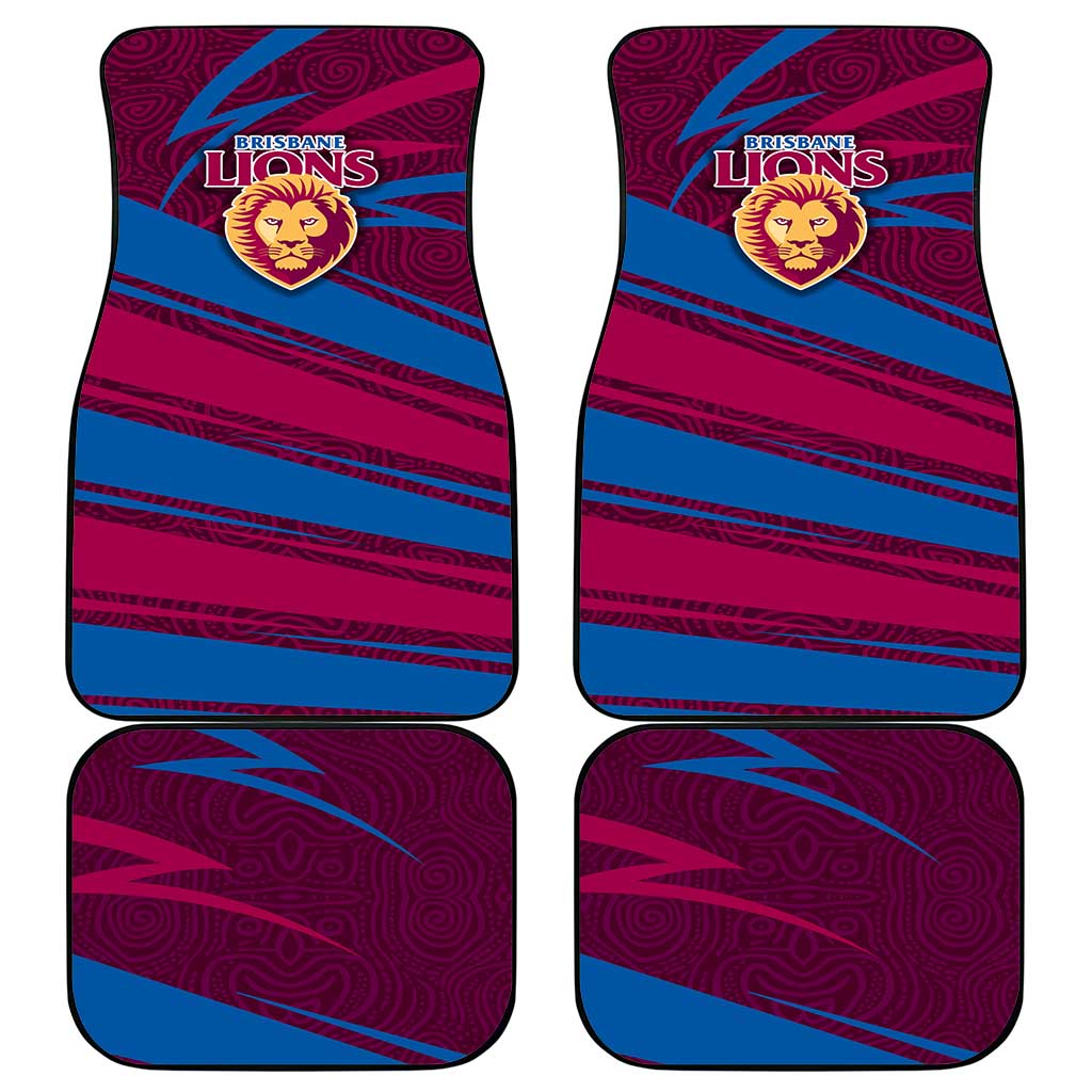 Brisbane Lions Australian Football Car Mats Regal Lion Mascot With Indigenous Pattern Art