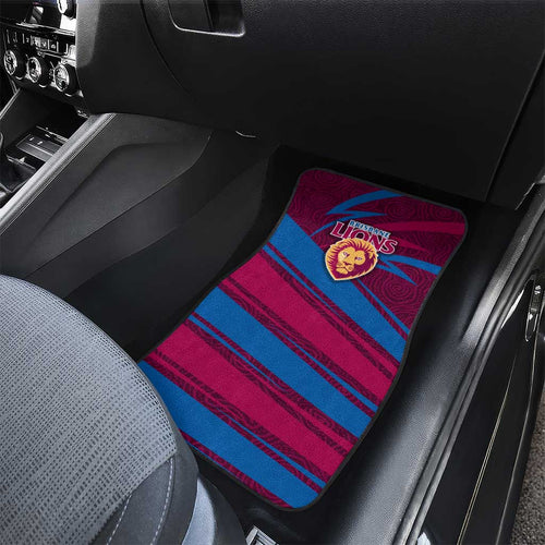 Brisbane Lions Australian Football Car Mats Regal Lion Mascot With Indigenous Pattern Art