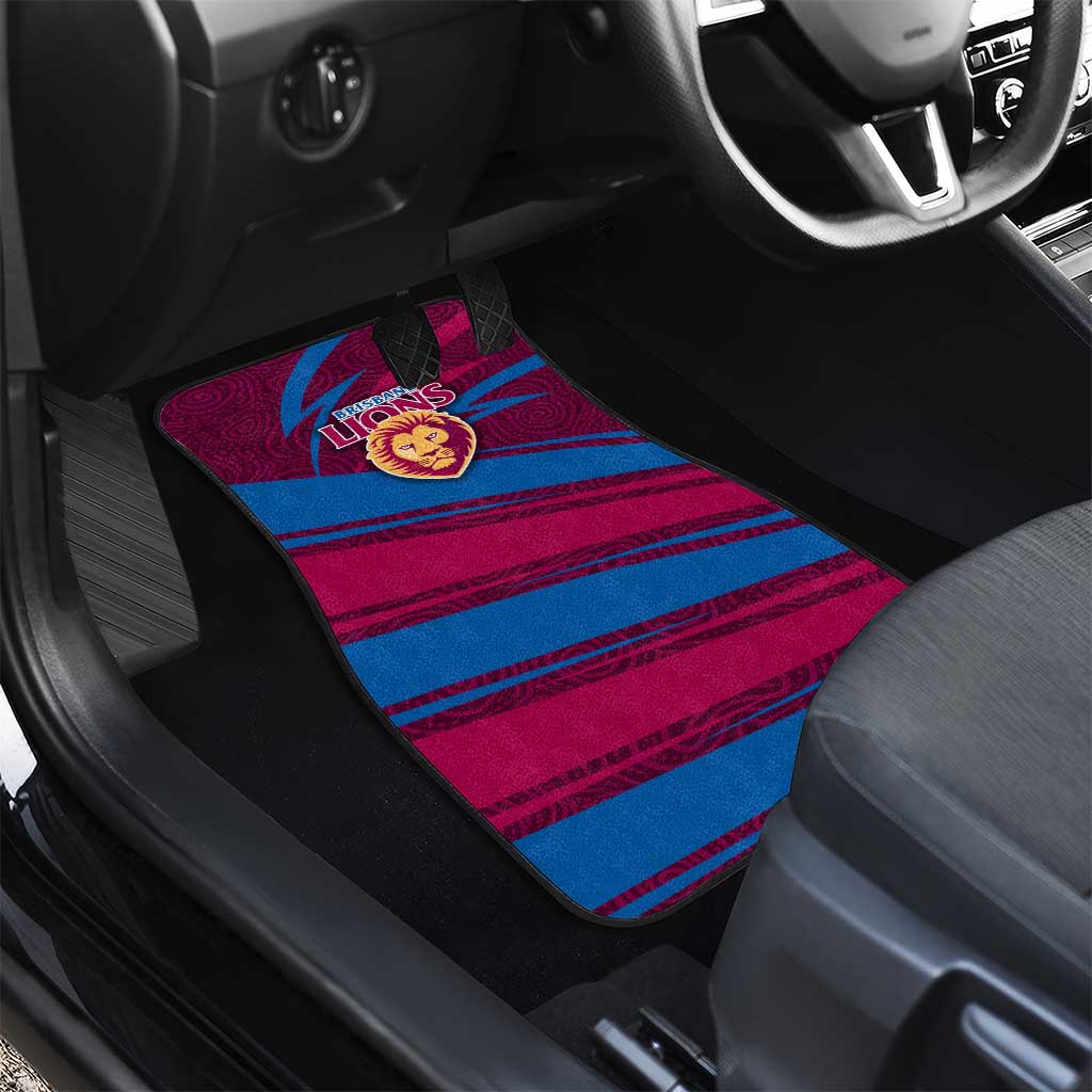 Brisbane Lions Australian Football Car Mats Regal Lion Mascot With Indigenous Pattern Art