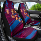 Brisbane Lions Australian Football Car Seat Cover Regal Lion Mascot With Indigenous Pattern Art
