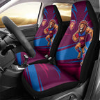 Brisbane Lions Australian Football Car Seat Cover Regal Lion Mascot With Indigenous Pattern Art
