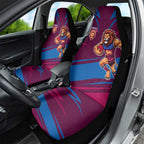 Brisbane Lions Australian Football Car Seat Cover Regal Lion Mascot With Indigenous Pattern Art
