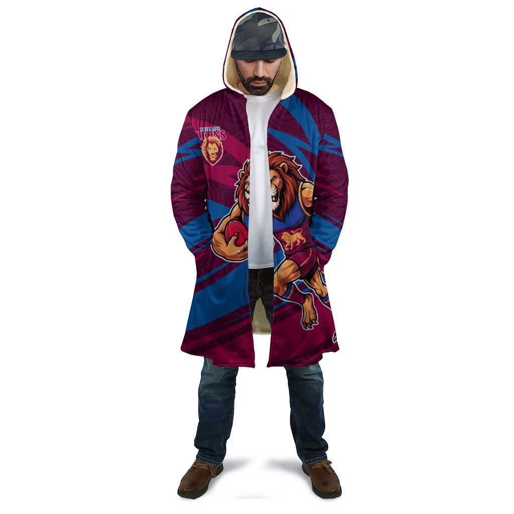 Brisbane Lions Australian Football Cloak Regal Lion Mascot With Indigenous Pattern Art