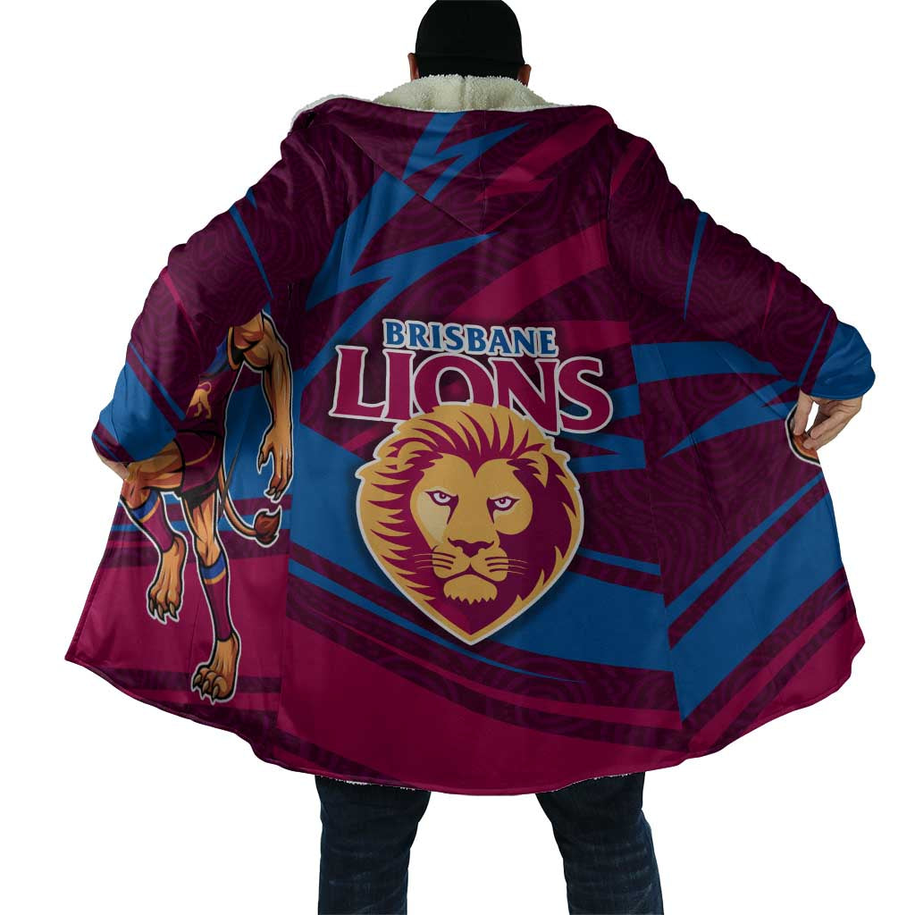 Brisbane Lions Australian Football Cloak Regal Lion Mascot With Indigenous Pattern Art