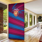 Brisbane Lions Australian Football Door Cover Regal Lion Mascot With Indigenous Pattern Art