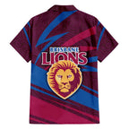 Brisbane Lions Australian Football Family Matching Mermaid Dress and Hawaiian Shirt Regal Lion Mascot With Indigenous Pattern Art