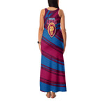Brisbane Lions Australian Football Family Matching Tank Maxi Dress and Hawaiian Shirt Regal Lion Mascot With Indigenous Pattern Art