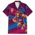 Brisbane Lions Australian Football Hawaiian Shirt Regal Lion Mascot With Indigenous Pattern Art