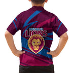 Brisbane Lions Australian Football Hawaiian Shirt Regal Lion Mascot With Indigenous Pattern Art