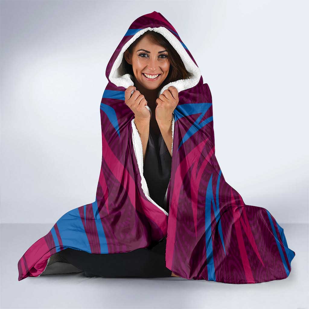 Brisbane Lions Australian Football Hooded Blanket Regal Lion Mascot With Indigenous Pattern Art