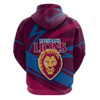 Brisbane Lions Australian Football Hoodie Regal Lion Mascot With Indigenous Pattern Art