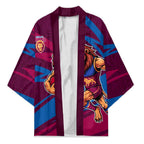 Brisbane Lions Australian Football Kimono Regal Lion Mascot With Indigenous Pattern Art