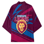 Brisbane Lions Australian Football Kimono Regal Lion Mascot With Indigenous Pattern Art
