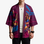 Brisbane Lions Australian Football Kimono Regal Lion Mascot With Indigenous Pattern Art