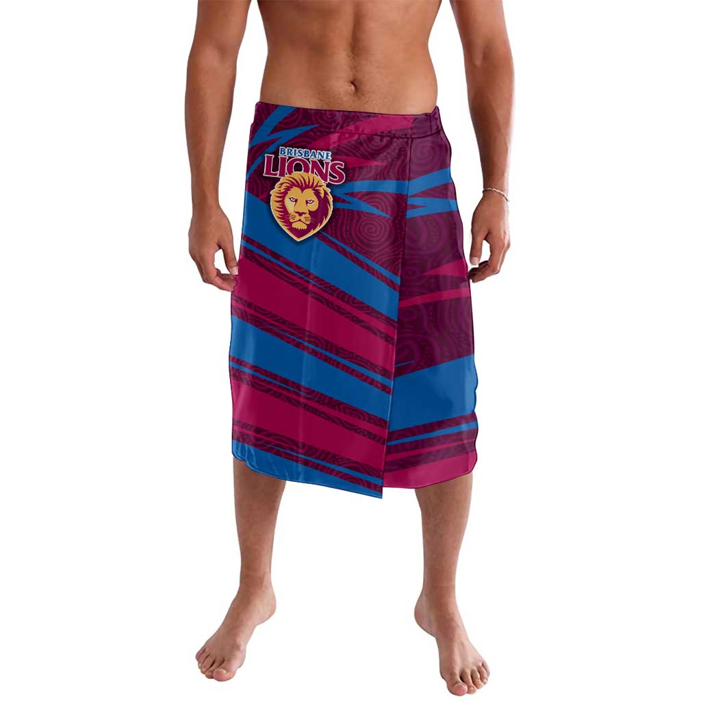 Brisbane Lions Australian Football Lavalava Regal Lion Mascot With Indigenous Pattern Art