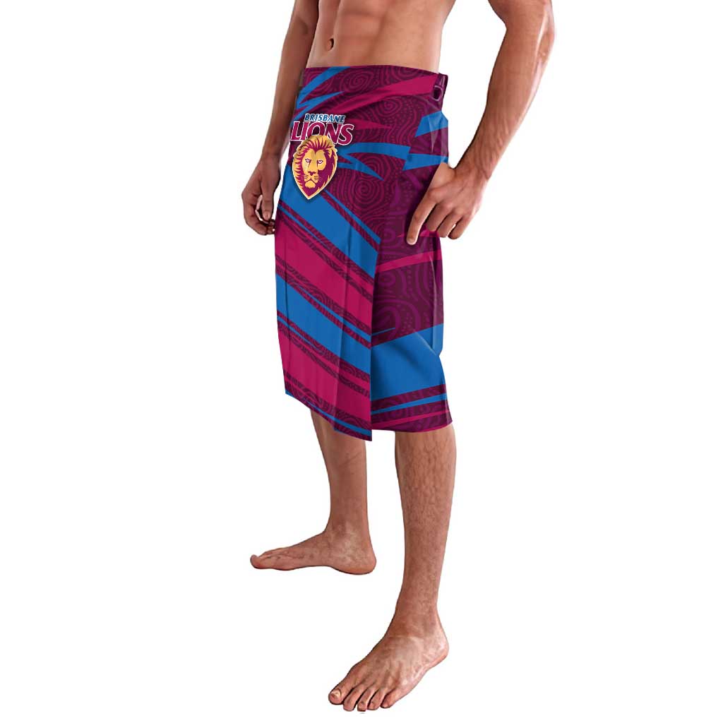 Brisbane Lions Australian Football Lavalava Regal Lion Mascot With Indigenous Pattern Art