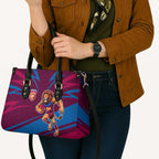 Brisbane Lions Australian Football Leather Bag Regal Lion Mascot With Indigenous Pattern Art
