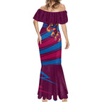Brisbane Lions Australian Football Mermaid Dress Regal Lion Mascot With Indigenous Pattern Art