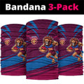 Brisbane Lions Australian Football Neck Gaiter Regal Lion Mascot With Indigenous Pattern Art