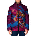 Brisbane Lions Australian Football Padded Jacket Regal Lion Mascot With Indigenous Pattern Art