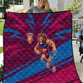 Brisbane Lions Australian Football Quilt Regal Lion Mascot With Indigenous Pattern Art