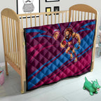 Brisbane Lions Australian Football Quilt Regal Lion Mascot With Indigenous Pattern Art