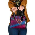 Brisbane Lions Australian Football Shoulder Handbag Regal Lion Mascot With Indigenous Pattern Art