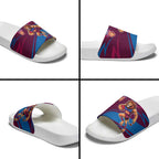 Brisbane Lions Australian Football Slide Sandals Regal Lion Mascot With Indigenous Pattern Art