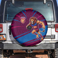Brisbane Lions Australian Football Spare Tire Cover Regal Lion Mascot With Indigenous Pattern Art