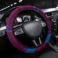 Brisbane Lions Australian Football Steering Wheel Cover Regal Lion Mascot With Indigenous Pattern Art