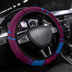 Brisbane Lions Australian Football Steering Wheel Cover Regal Lion Mascot With Indigenous Pattern Art