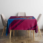 Brisbane Lions Australian Football Tablecloth Regal Lion Mascot With Indigenous Pattern Art