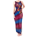 Brisbane Lions Australian Football Tank Maxi Dress Regal Lion Mascot With Indigenous Pattern Art