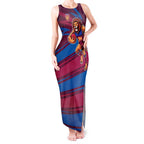 Brisbane Lions Australian Football Tank Maxi Dress Regal Lion Mascot With Indigenous Pattern Art