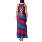 Brisbane Lions Australian Football Tank Maxi Dress Regal Lion Mascot With Indigenous Pattern Art
