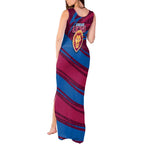 Brisbane Lions Australian Football Tank Maxi Dress Regal Lion Mascot With Indigenous Pattern Art
