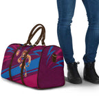 Brisbane Lions Australian Football Travel Bag Regal Lion Mascot With Indigenous Pattern Art