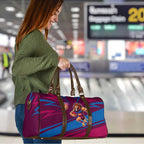 Brisbane Lions Australian Football Travel Bag Regal Lion Mascot With Indigenous Pattern Art