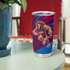 Brisbane Lions Australian Football Tumbler Cup Regal Lion Mascot With Indigenous Pattern Art