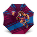Brisbane Lions Australian Football Umbrella Regal Lion Mascot With Indigenous Pattern Art