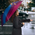 Brisbane Lions Australian Football Umbrella Regal Lion Mascot With Indigenous Pattern Art