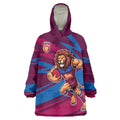 Brisbane Lions Australian Football Wearable Blanket Hoodie Regal Lion Mascot With Indigenous Pattern Art