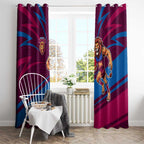 Brisbane Lions Australian Football Window Curtain Regal Lion Mascot With Indigenous Pattern Art