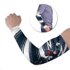 Carlton Blues Australian Football Arm Sleeves Superhero Mascot With Indigenous Pattern Art